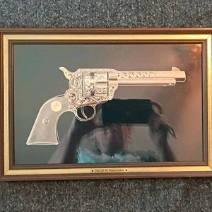 The Franklin Mint Colt .45 Peacemaker 5x7 Wood Hanging Display Frame 1979