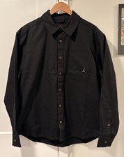 Jordan Essentials Loose Fit Button Up Shirt FV7446-010 Black Men  s M NWT