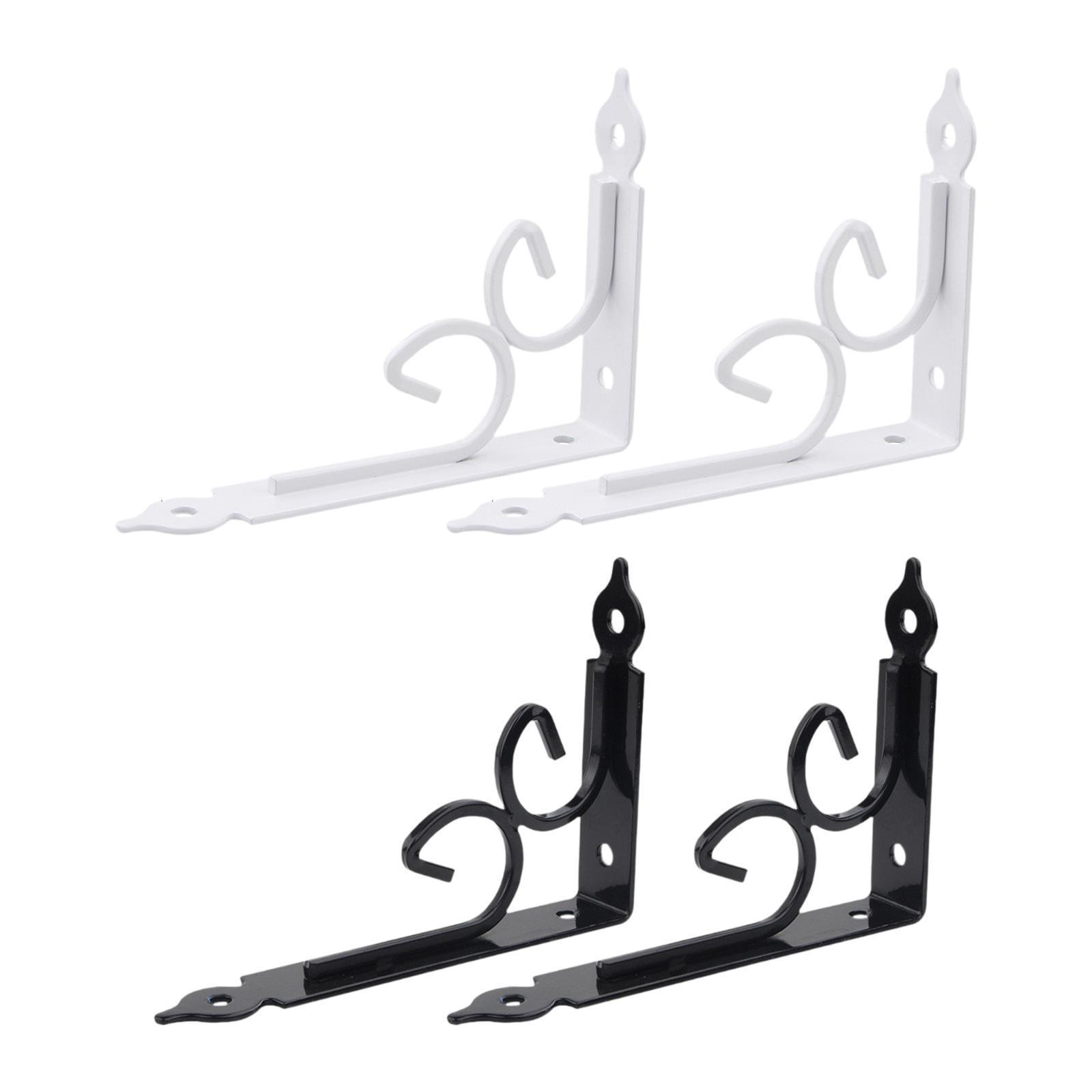 2-Pack Metal Floating Wall Shelf Brackets - Triangle Corner Mounting Braces  
