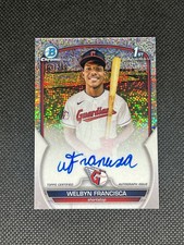 2023 Bowman Chrome Prospect Welbyn Francisca Auto Speckle Refractor /299 1st
