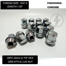 20 Chrome 14x1.5 Lug Nut Dodge Challenger Charger Hellcat Srt8 OEM Factory Style