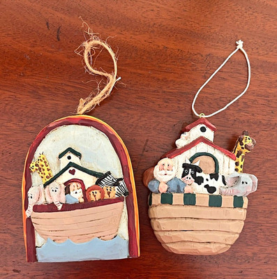 Eddie Walker Midwest of Cannon Falls Noah s Ark Hanging Wood Christmas Ornaments