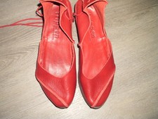 Trippen Schuhe Pumps echtes Leder rot Schnürer 38 x-os-Sohle neuwertig