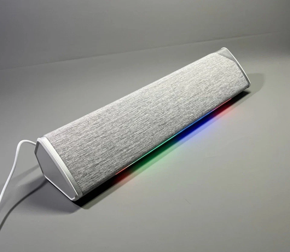 Stereo Surround Soundbar für PC Laptop kabelgebunden & Bluetooth lauter Kristall Sound RGB
