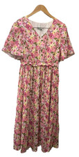 GRACE KARIN Women's Summer Floral Boho Dress Short Sleeve Pink Size S V-Neck