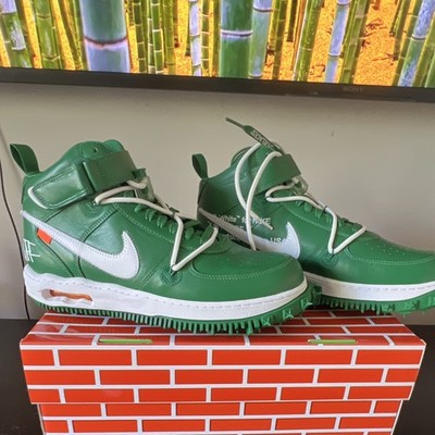 Nike x Off-White Air Force 1 Mid SP Leather Sneaker Pine Green/White DR0500-300