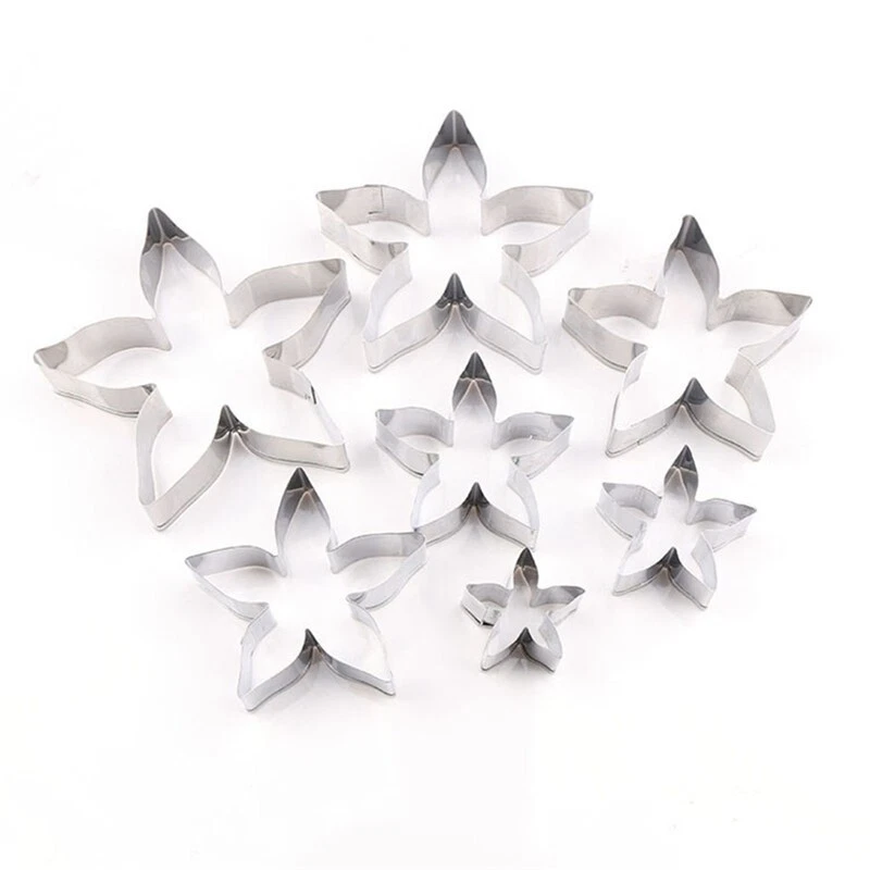 Die Stainless Steel Cake Cutting Rose Flower 7Pcs Cookie Mold Cutters Calyx - Image 4 of 4