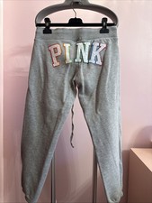 Vintage Victoria s Secret PINK Gray Sweatpants PINK Rainbow Butt Logo Women s XS