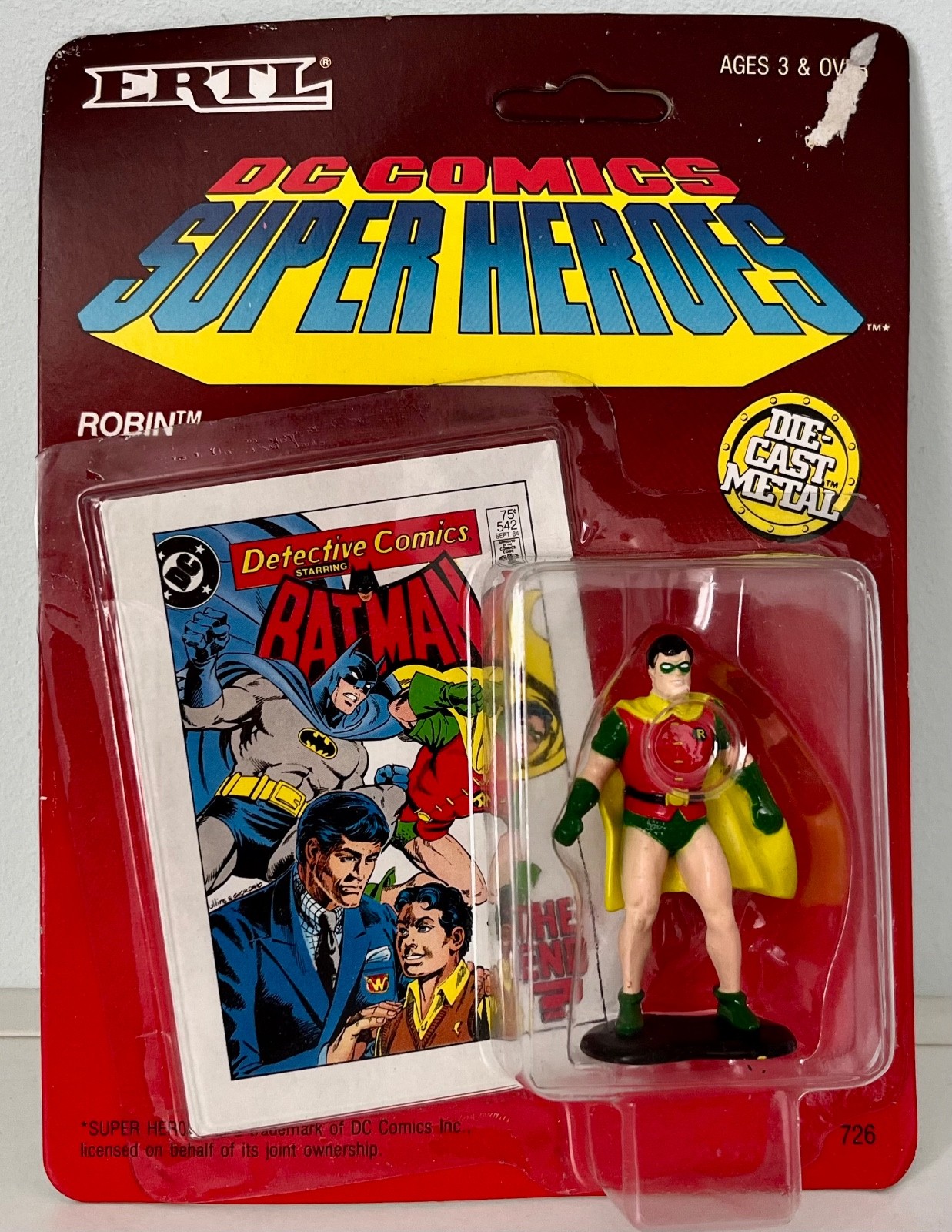 ERTL D.C. Comics Super Heroes 726 ""Robin"" Die-Cast Metal Figure New.