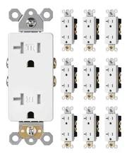 DEWENWILS Duplex Receptacle Outlet,20Amp/125V/2500W,Self-Grounding,2-Pole,3-Wire