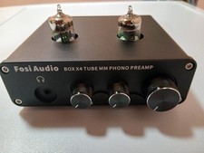 Fosi Audio BOX X4 Tube Amplifier Phono Preamp for MM Turntable Phonograph 5725W