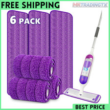 6 Pack Reusable Mop Pads for Swiffer PowerMop, Power Mop Pads 15'' Microfiber Re