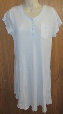 ARIA below KNEE length cotton poly ribbed knit PASTEL dot nightgown sz MEDIUM