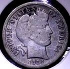 1916 -S BARBER SILVER DIME 10C