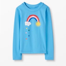 Hanna Andersson Sunblock Art rash guard long sleeves rainbow UPF girl 6-7