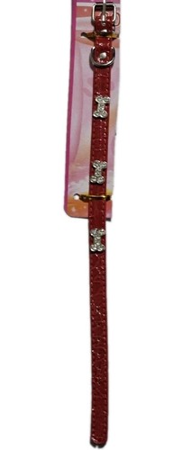 Bling Out Dog Bone Dog Collar Size Small, Color Red
