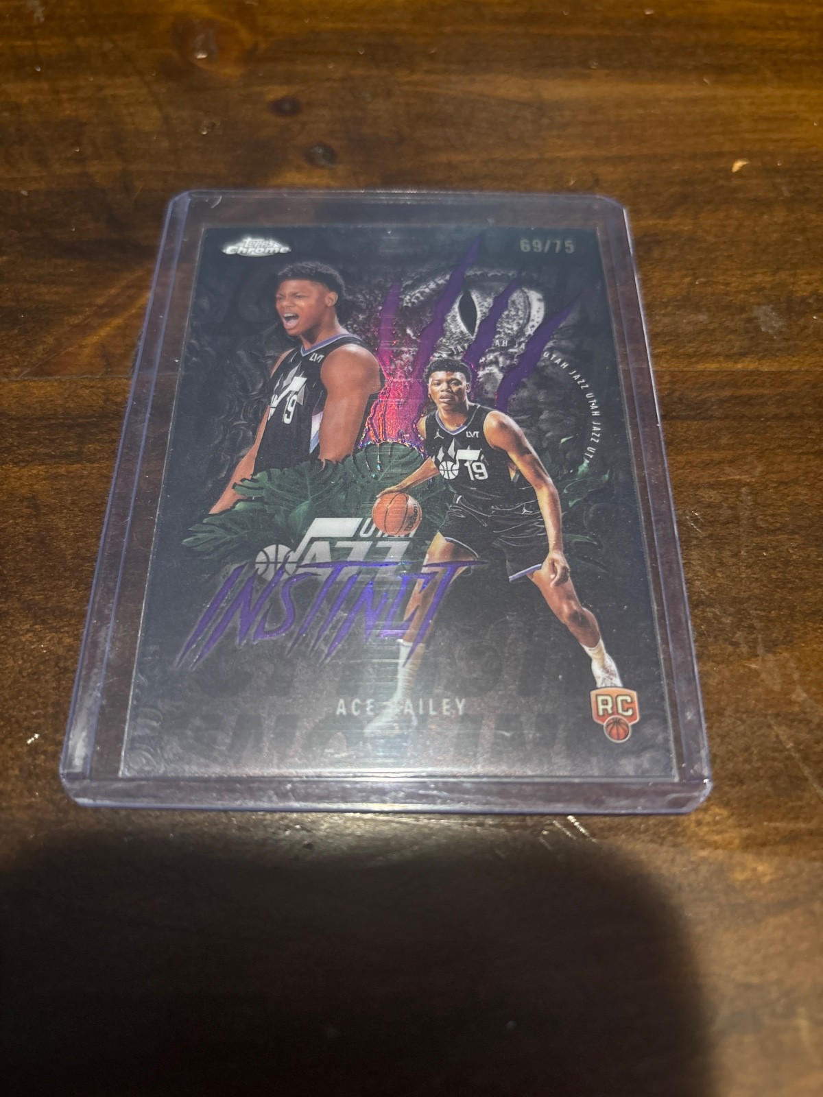 Ace Bailey Rookie /75 Instinct Purple 2025 Topps Chrome Basketball Utah Jazz