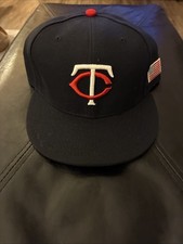 Minnesota Twins New Era Hat American Flag Patch 7 5/8 BRAND NEW MLB FITTED CAP