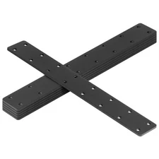 6 Pack 14-3/4" Black Flat Mending Plate, Metal Steel Straight Joint Repair Co...