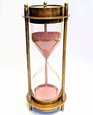 7'' Maritime Messing Sanduhr mit Kompass | Maritime Tischdeko Firmengeschenk