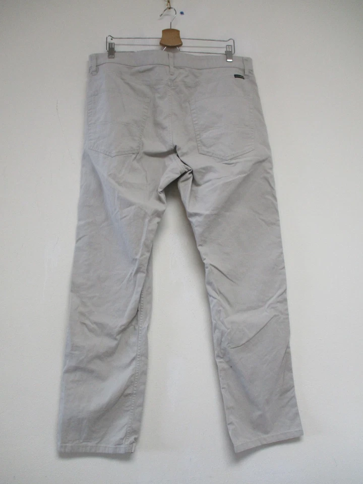 Lucky Brand Chino Pants Mens 36 Gray Solid Stretch Straight Leg 36x32 - Image 2 of 4