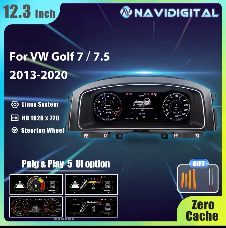 Für VW GOLF VII 7 Digital Tacho Kombiinstrument VW Golf 7 Virtual Cockpit Tacho - Bild 3 von 4