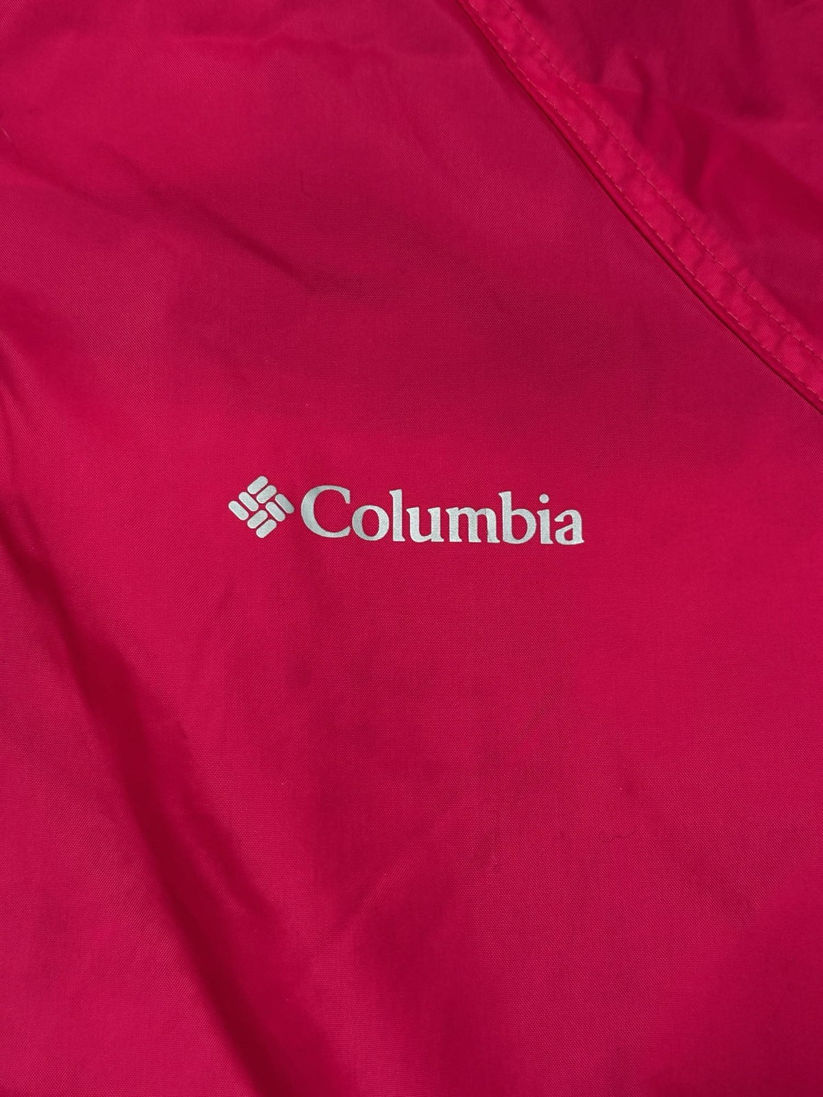 Columbia Women’s Long Sleeve Full Zip Rain Jacket Pink XL image 2