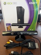 Microsoft Xbox 360 Kinect Motion Sensor Bar Black  4 games bundle - Model 1414