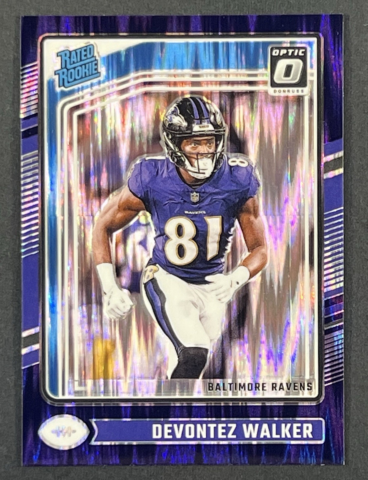 2024 Donruss Optic Devontez Walker #228 Purple Shock Rookie - Baltimore Ravens