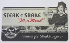 Steak 'n Shake Gift Card Die Cut - Classic Cars- Hamburger Restaurant - No Value