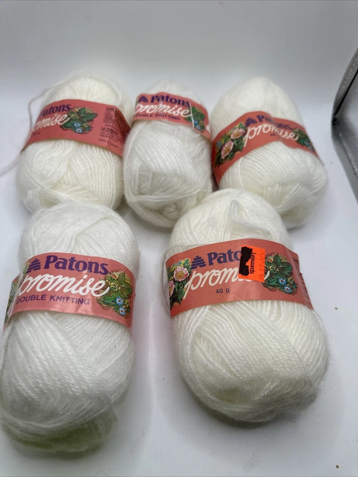 LOTE de 5 Patones Promise Hilado Madejas Blancas 145 Yardas Cada Canadá Color Lote 503 Foto 2 de 4