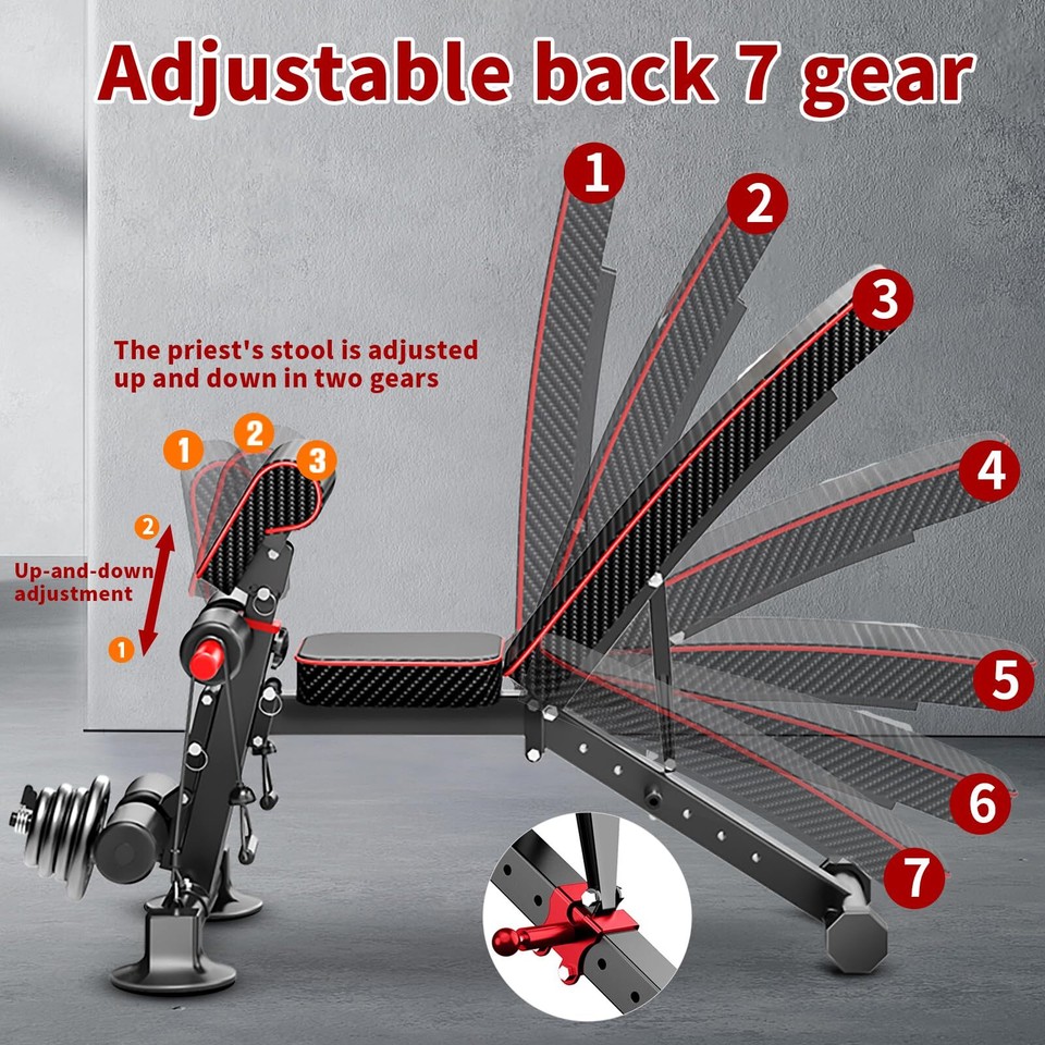 Adjustable Weight Bench,Utility Workout Bench Foldable Incline Decline