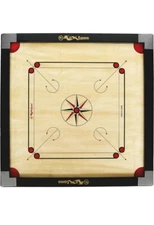 Carrom Board Full Size 34 Inch Cut Pocket with 2" Border (Premium) Coins STRIKER