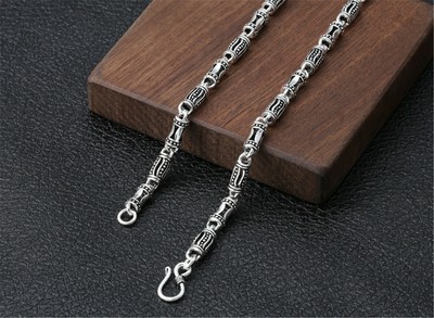 925 Sterling Silver Barrel Chain Necklace 20 22 24 26 28 30 32 34