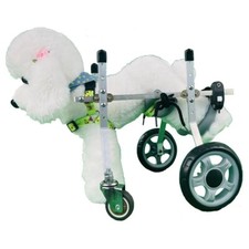 4-Wheel Dog Cart Wheelchair for Small Size Dogs Rehabilitation Training Aid