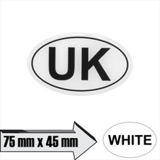 3D Oval Gloss Sticker Domed Gel Motorcycle Car Decal Badge Chrome Silver GB UK