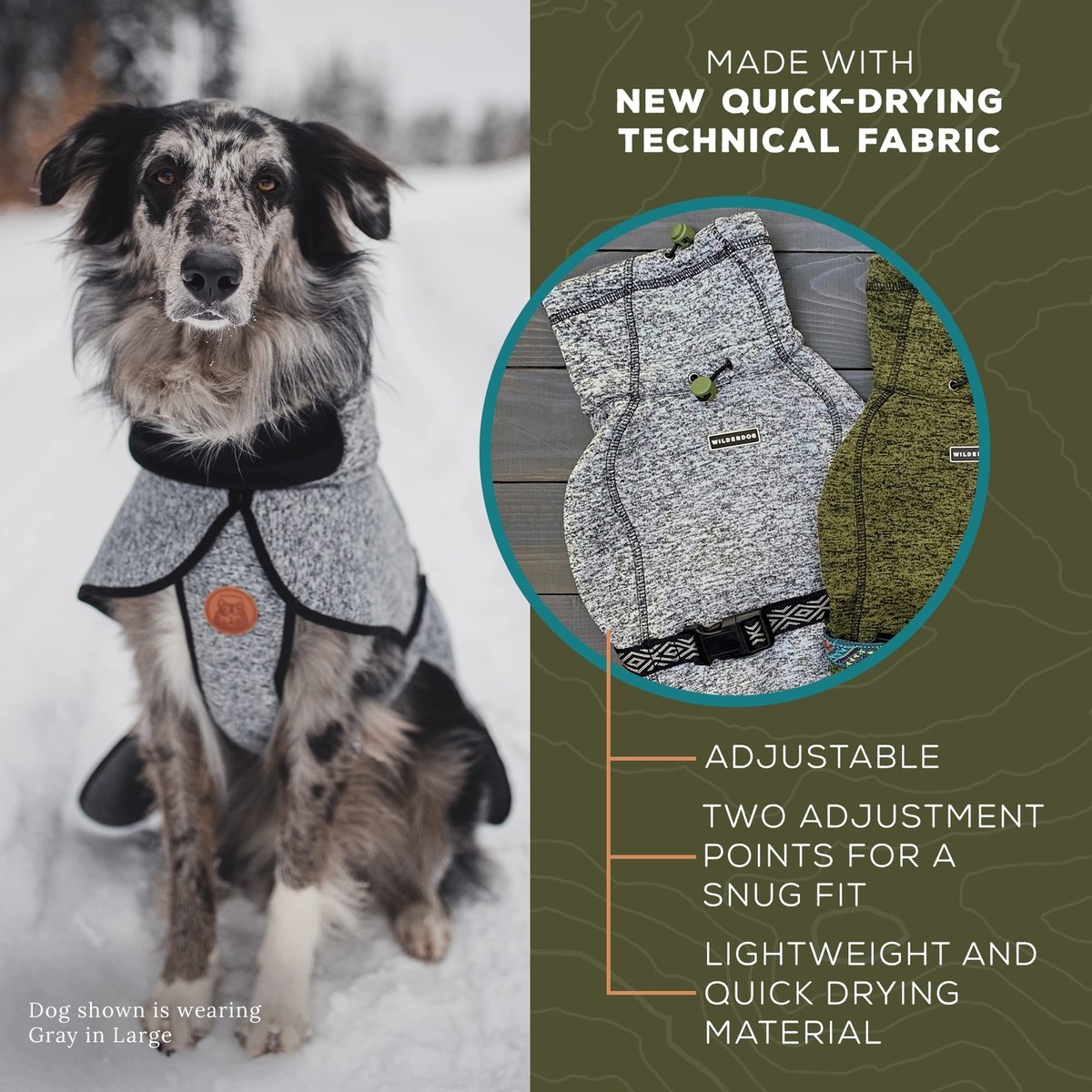 Wilderdog Fleece Dog Jacket with Neoprene Neck Gaiter - Small