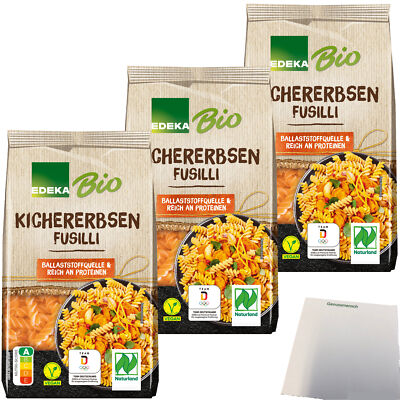 Edeka Bio Kichererbsen-Fusilli Pasta aus 100% Kichererbsenmehl 3er 3x250g usy