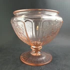 c.1930s 'Mayfair Open Rose' Pink Depression Glass Pedestal Candy Dish, NO LID