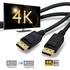 Premium Displayport M/M Cable v1.2 Display Port to DP Wire Male to Male 4K Cord