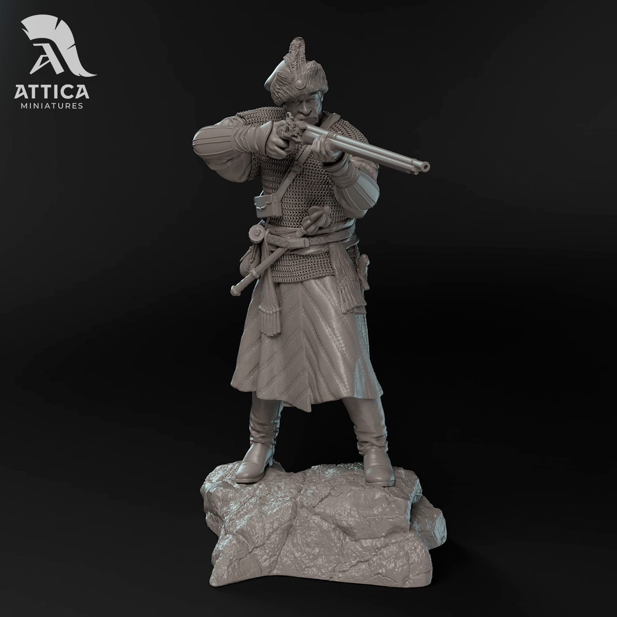 異国のペニー❗️ATLAST&CO 25SS DENIN COSSACK Colonel of the Zaporizhian Cossacks Kit Unassembled UNPAINTED