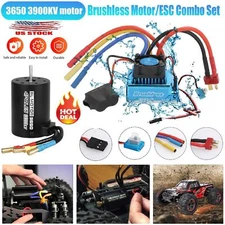 3650 3900KV Waterproof Brushless Motor 120A ESC Combo Set for 1/10 RC Car Truck
