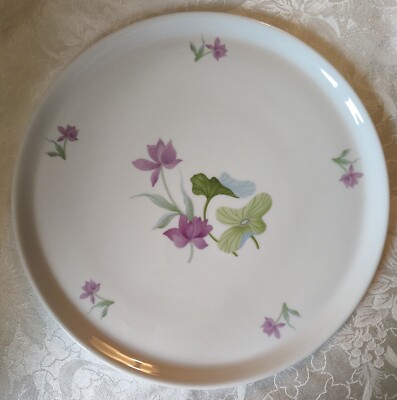 Vintage Limoges Castel France Porcelain Serving Plate Water Lilies 12.5'' 1970s