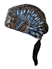 Mayan Inca Aztec Symbol Feather Platinum Durag Doo Rag Cap Biker Durag Sweatband