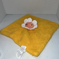 DTU Inc White Daisy Yellow Lovey Baby Security Blanket Plush Lovey Soother