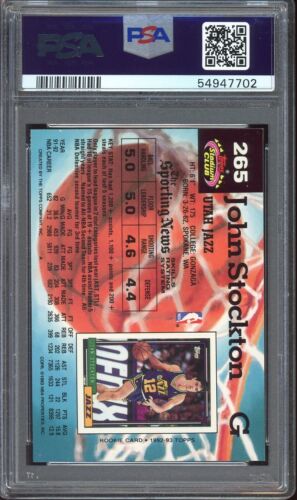 1992-93 Stadium Club Members Only Parallel #265 John Stockton /10000 PSA 9 - Picture 2 of 2