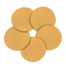 25PCS 125MM 5 inch 0-Hole Gold Hook and Loop Grip Sanding Disc 60 Grit For Metal