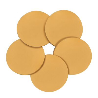 25PCS 5Inch/125mm 0-Hole Gold Coated/Hook and Loop Backing Sanding Disc 240 Grit