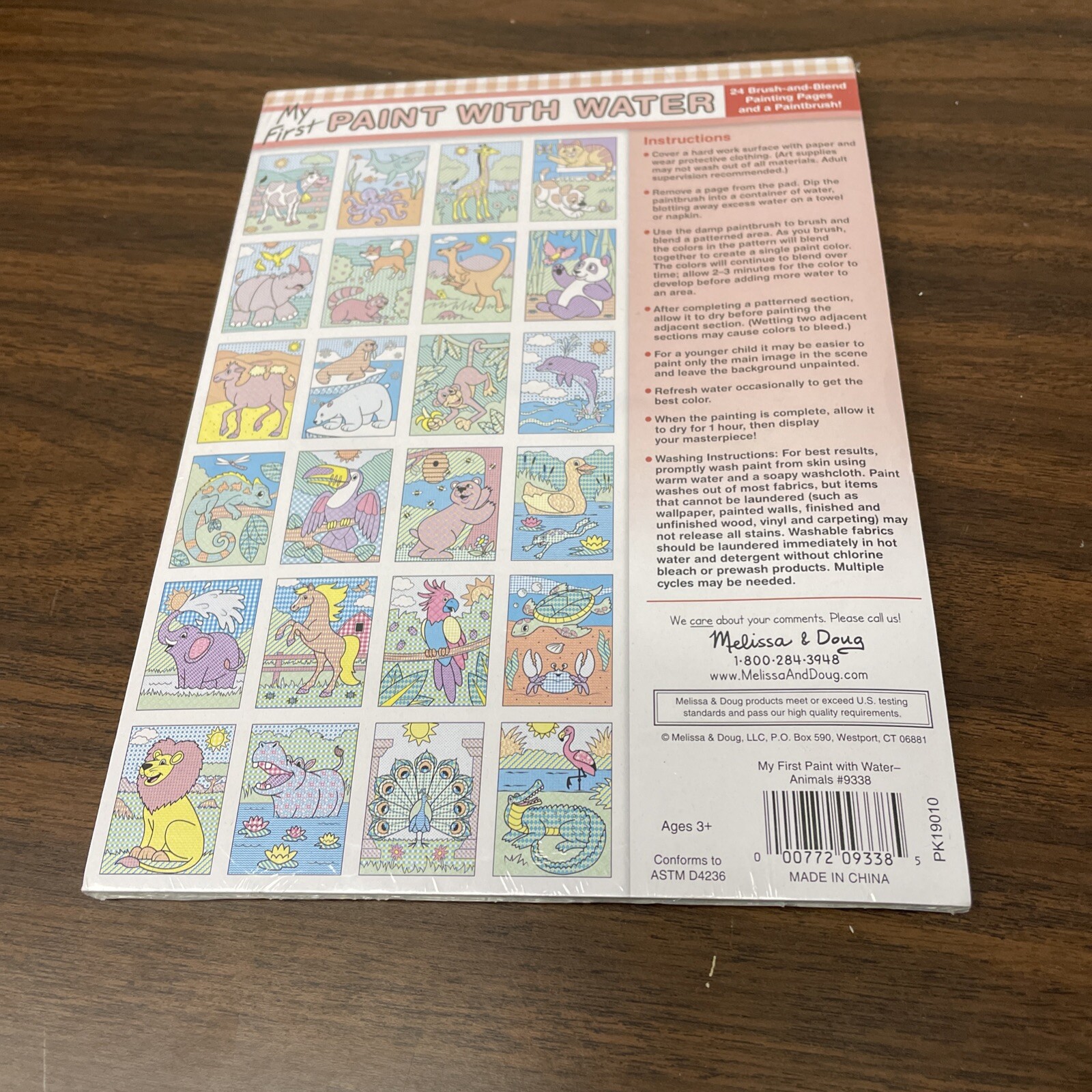 [Melissa & Doug] Paint With Water Activity Book - Animals - New