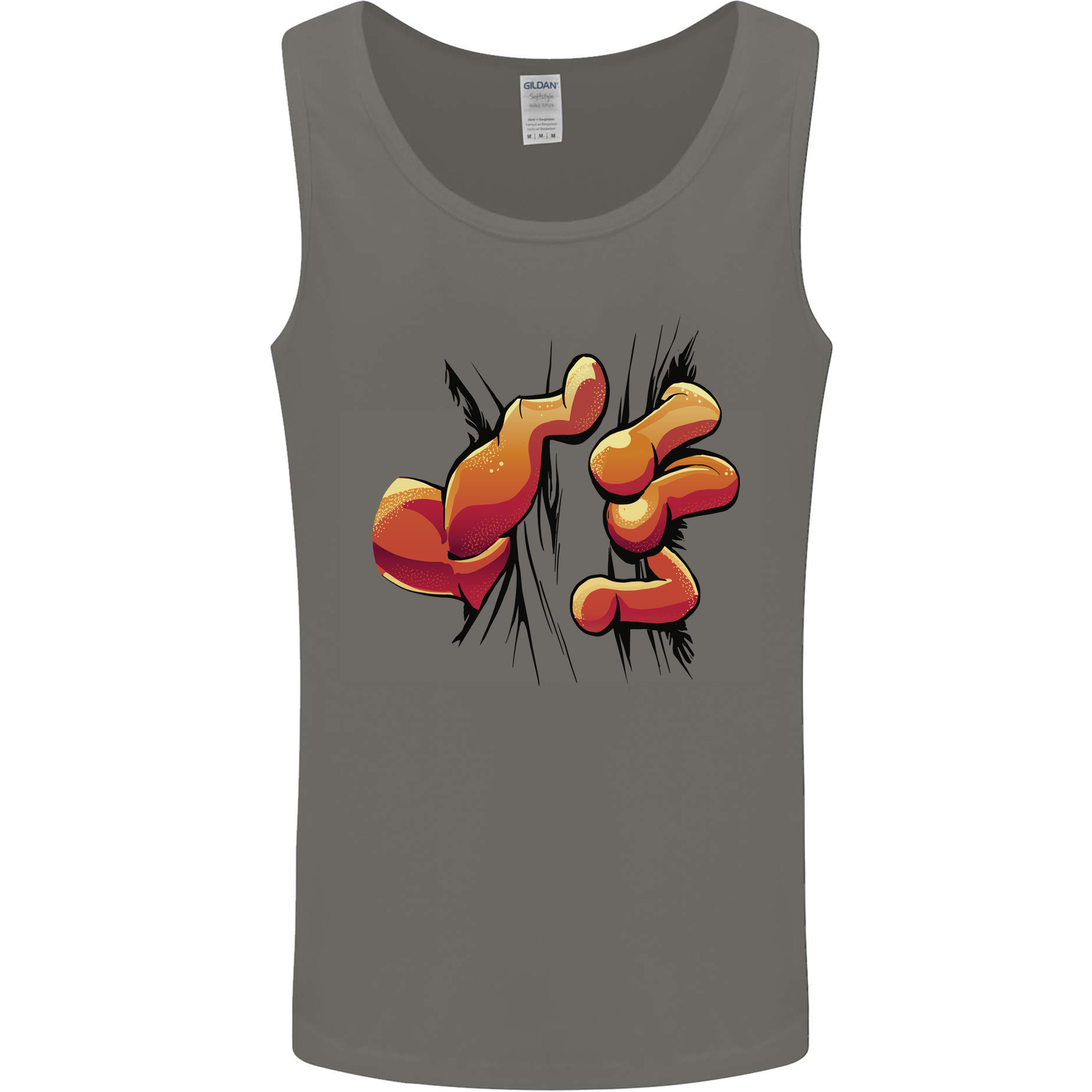 Frog Hand Scrunching Material Mens Vest Tank Top